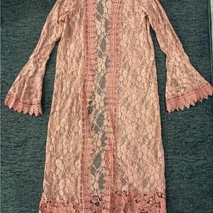Polly & Esther Lace Long Sleeve Kimono